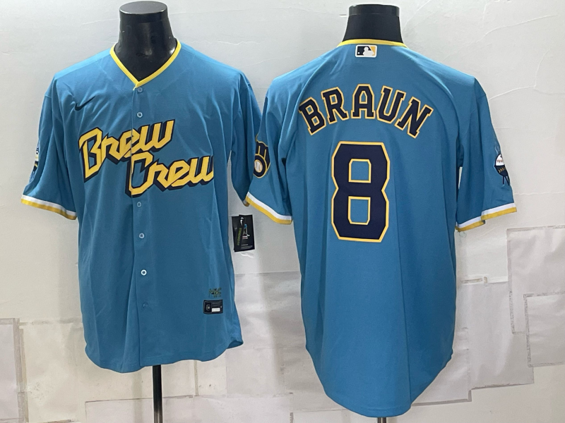 Men 2026 Milwaukee Brewers #8 Braun blue Game Nike MLB Jersey 100401